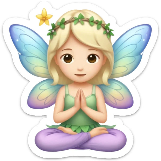Make a me a cute peaceful emoji with neutral oh my God colors, asthetic, that has fairy magical vibes  sticker