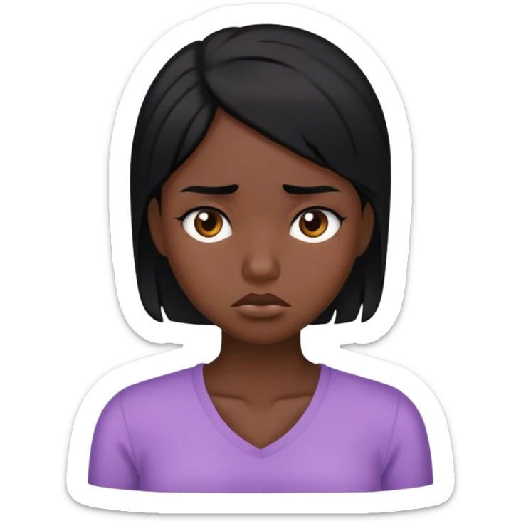 a black hair girl is tired of living alone sticker