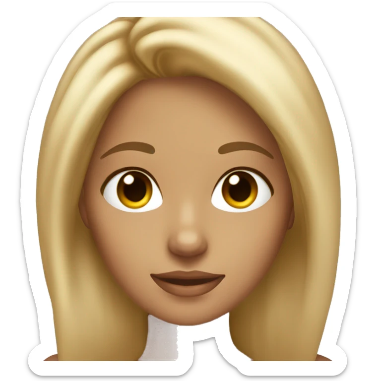 A tan girl with blond hair that had highlights and brown eyes with long lashes  sticker