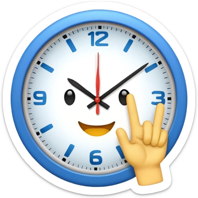 I want a clock it emoji with the fingers like the latest trend  sticker