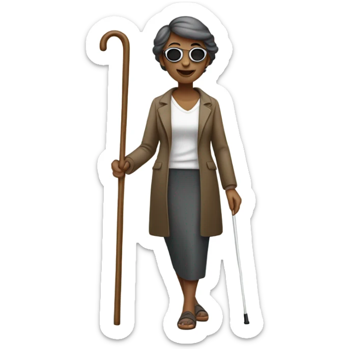 Blind woman sticker