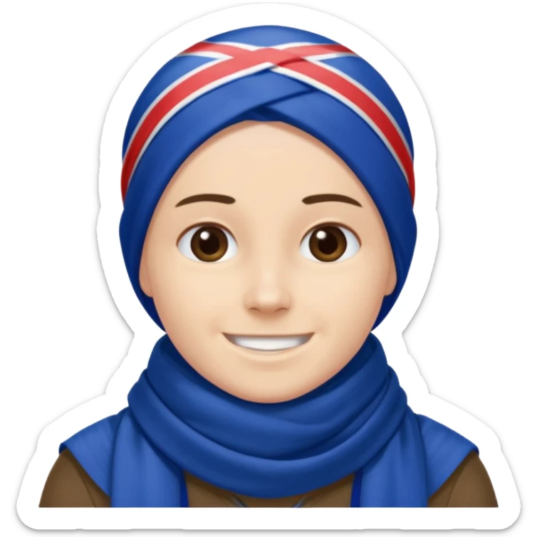 Glasgow rangers fan wearing scarf no head covering sticker