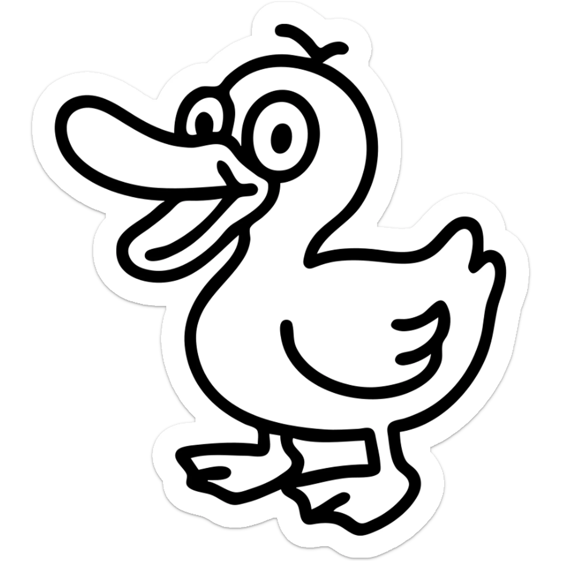 silly goose, exaggerated features sticker