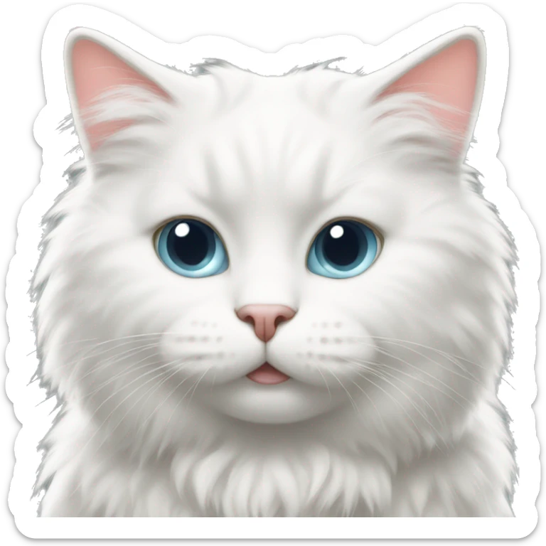 Fluffy white cat  sticker