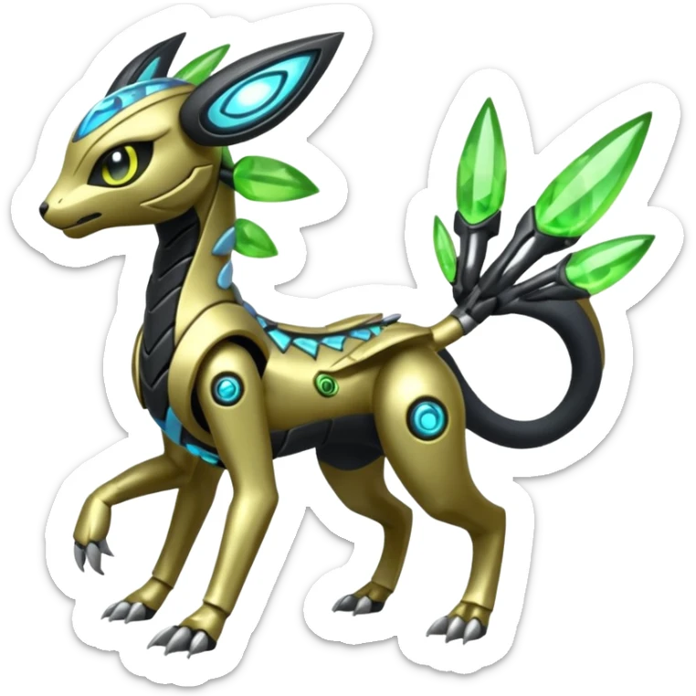  Exotic Cyborg-Cyber-Meloetta-Zygarde-Zeraora-Protogen-Palkia-hybrid-fusion-Fakémon-creature, full body sticker
