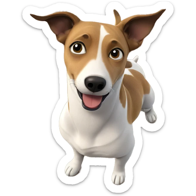 dog lounging on couch indoors sticker