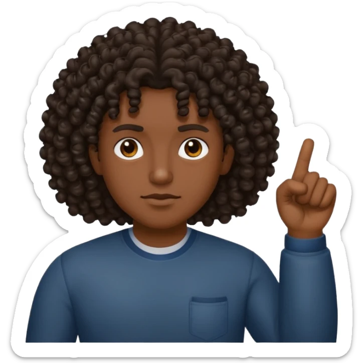 Persona de color con el pulgar arriba con el pelo colocho y más maliante sticker