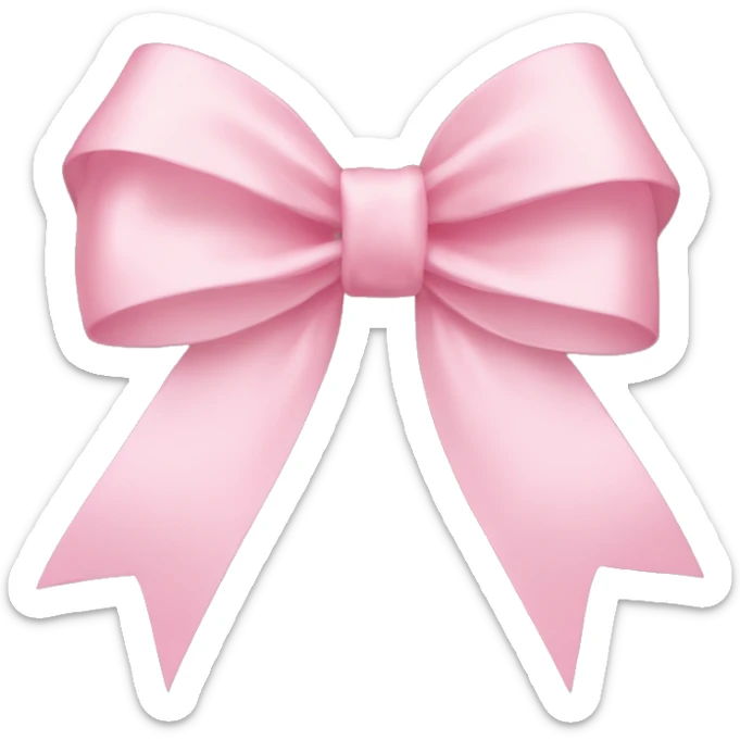 light pink ribbon bow sticker