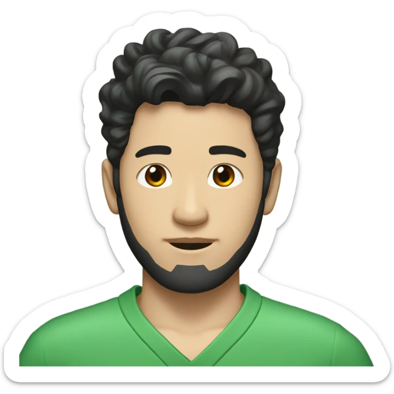 A Korean man with black wavy hair that is messy and a shaved beard and he is wearing a green jumpsuit and he has the number 456 imprinted on his jumpsuit  sticker