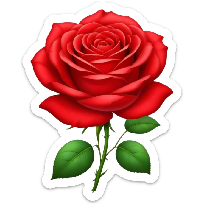 Realistic rose of berry red color in glamour style sticker