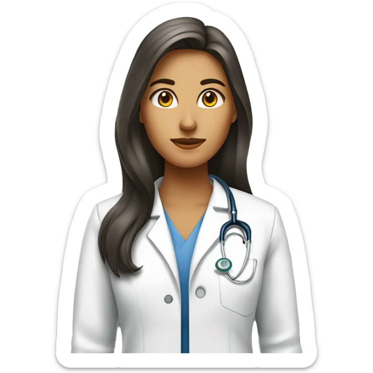 Médecin, femme, cheveux bruns longs et raides, endocrinologue, Diabétologue  sticker