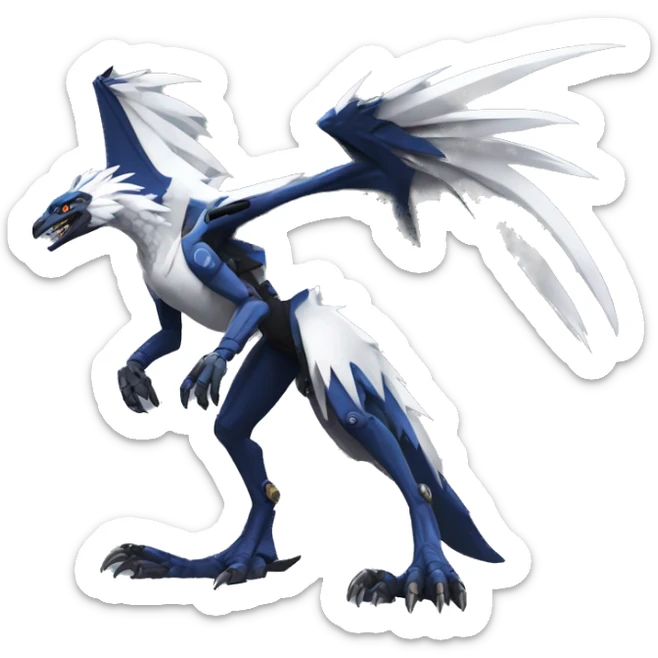 Full body Edgy Futuristic Mechanical Sergal-raptor-nargacuga-vernid sticker