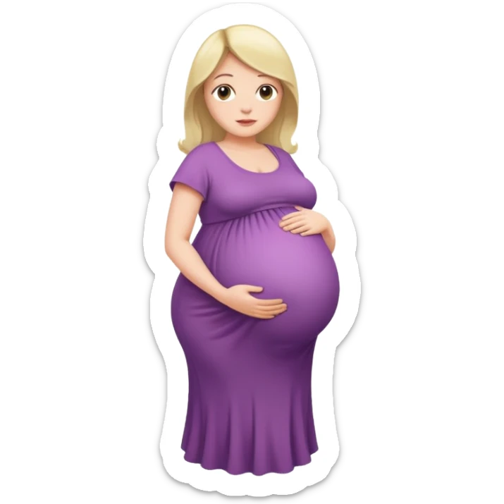 heavily pregnant woman with very extremely abnormally huge overdue belly sticker