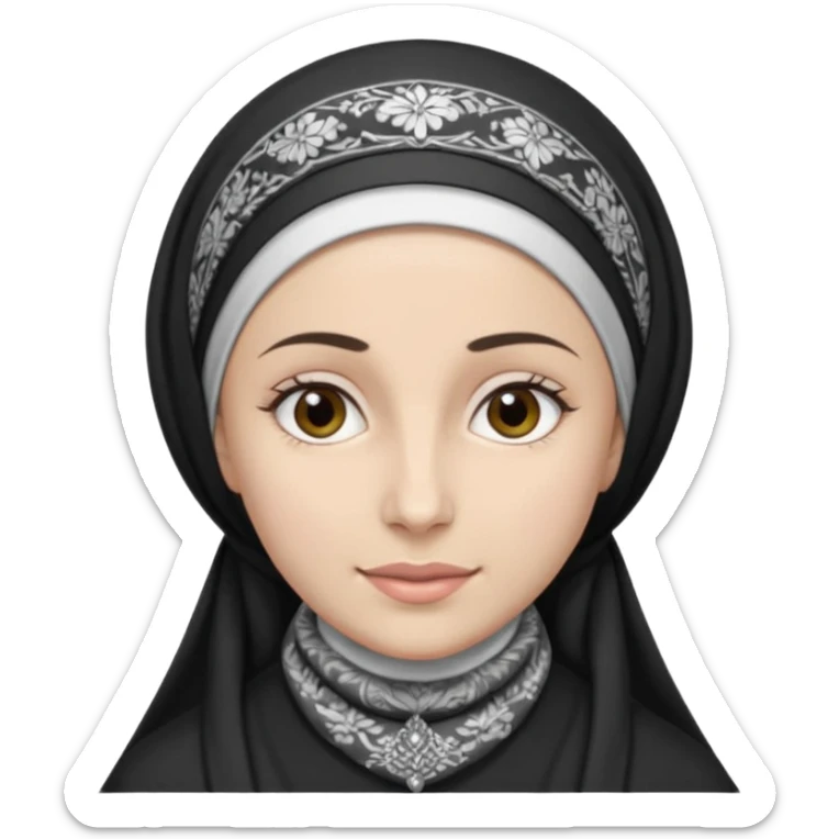 orthodox jewish woman greyscale with tichel kercheif circa. 1890 sticker