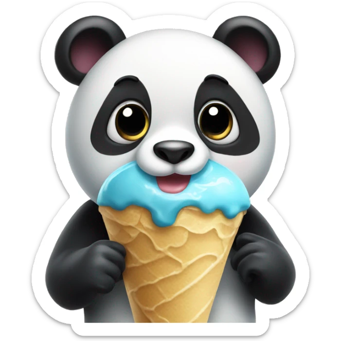 Panda eating ice cream sticker