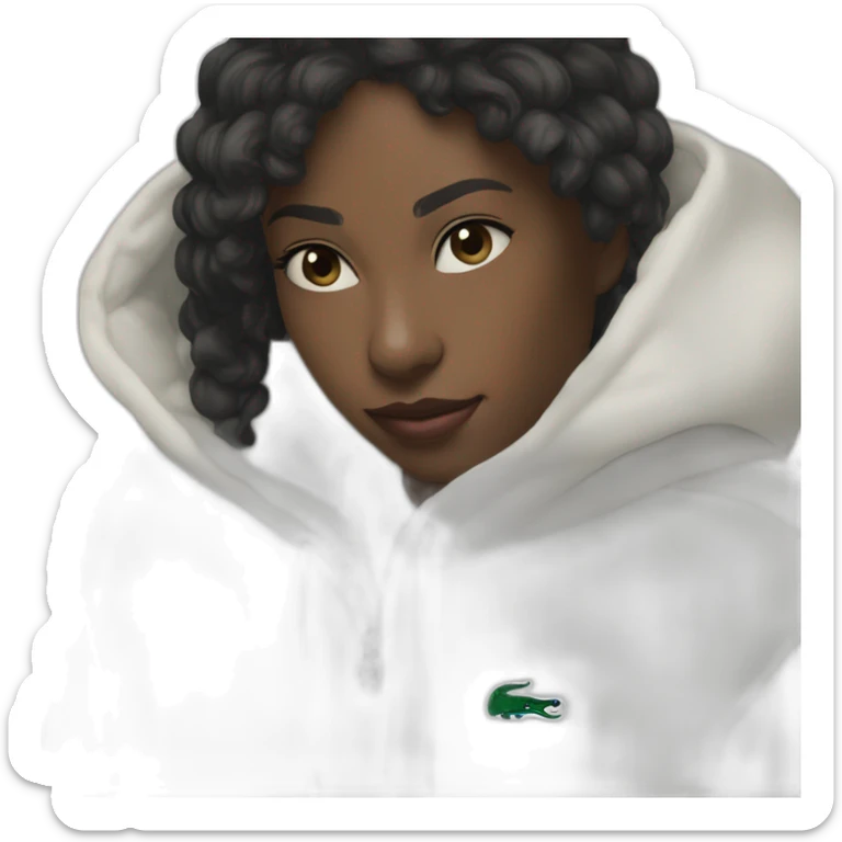 Lacoste tênis black girl with white lacoste hoodie sticker