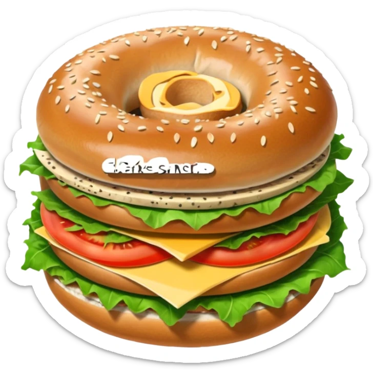 no no i want the Bagel Sandwich in 5–20° gentle bird’s-eye angle

with bun abit on side not on top  sticker