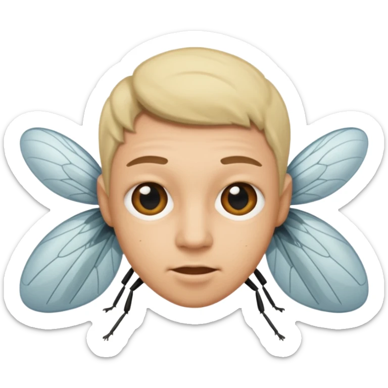 Persona alta con cara de mosca sticker