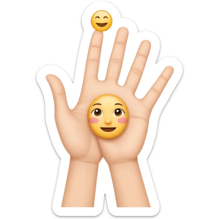 Minimal emoji of a hand lifting facial skin upward, clear skin-tightening gesture, gentle upward motion, natural wellness style, simple and readable icon, no beauty or cosmetic clinic references sticker