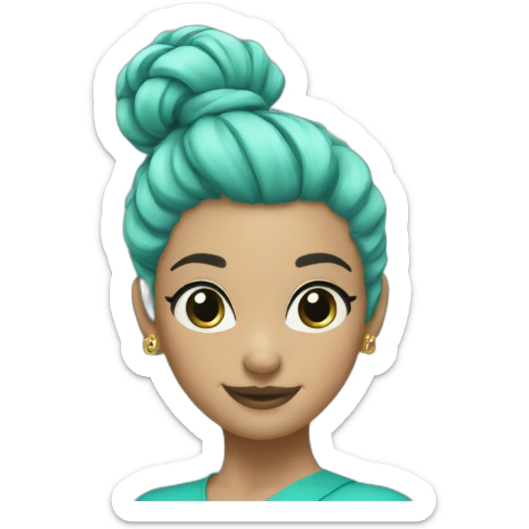 turquoise flirty bun sticker