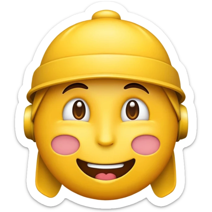 Emoji mit Koch Haube grossem Ohr und Reißverschluss als mund sticker