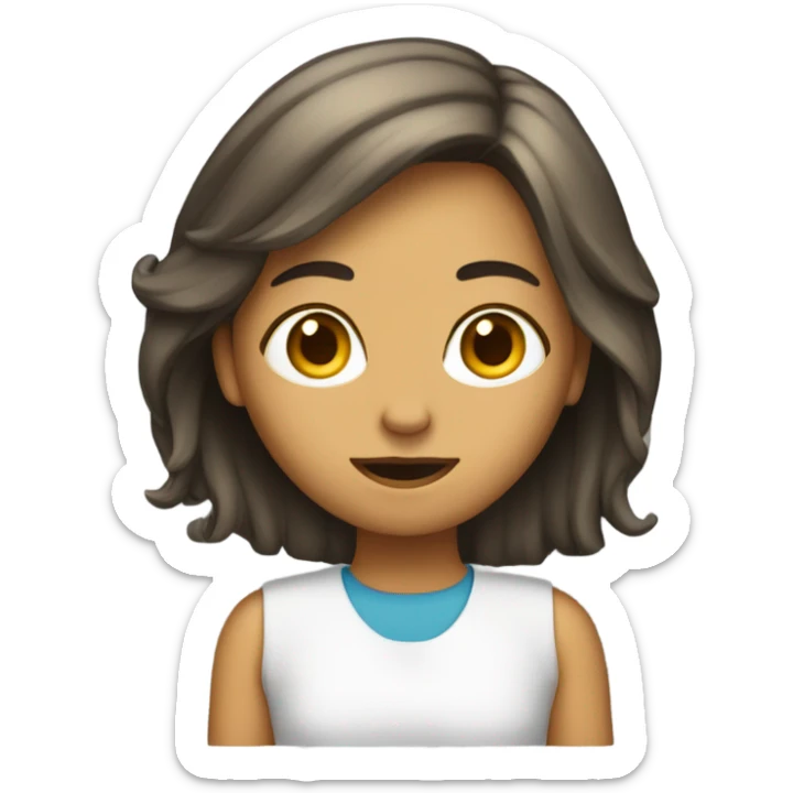 Mantén a la chica, pero ahora está sentada delante del ordenador sticker