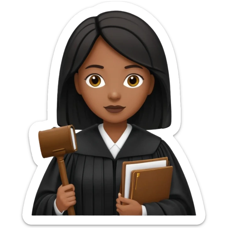 YARGIÇ KADIN ELİNDE DOSYA VAR,YARGIÇ KIYAFETİ GİYİNB ZENCİ OLSUN sticker