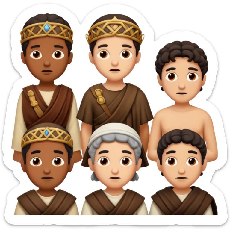 WIl je groep mensen, paar mensen in joods leven in roman tijd. 
Ze kijken niet blij sticker