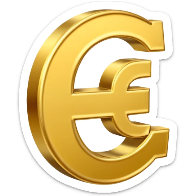 Symbole de currency en or en forme de lettre F précise, seul, 3D, brillant, style emoji simple et lisible sur fond uni. pas une autre lettre

Fcoins sticker