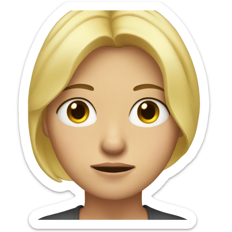 A blonde woman who places her hand on her forehead because she is frustrated sticker