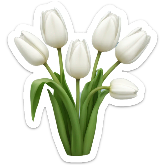 White tulips  sticker
