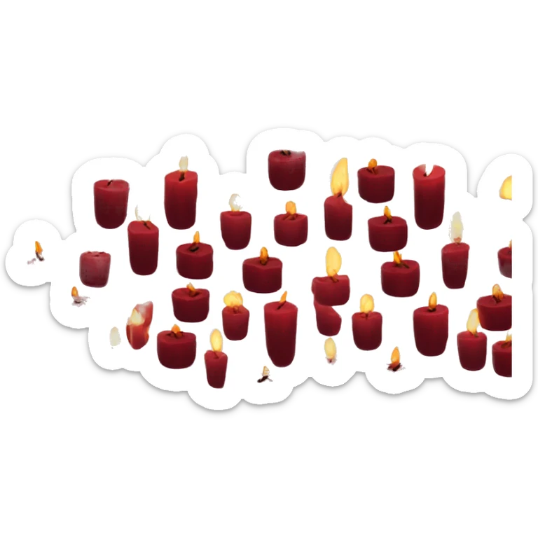 Two dark red candles sticker