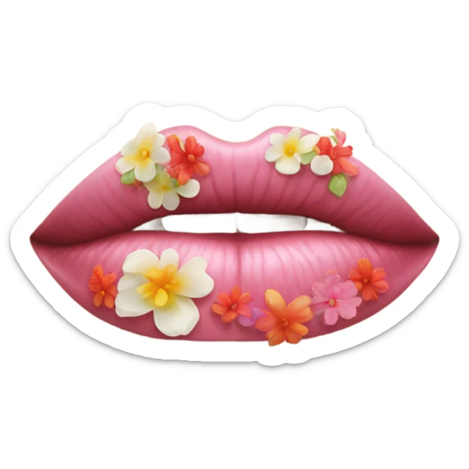 lips flowers sticker