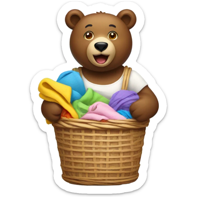 Laundry bear sticker