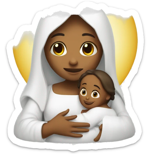 Maria mother of Jesus with Jesus in hands white skin sticker