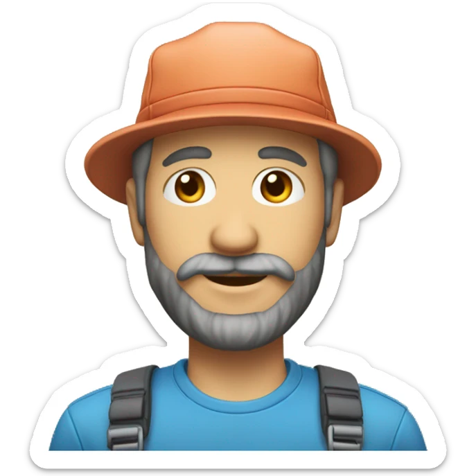 Un homme de 50 ans avec une casquette et une barbe de quelques jours sticker