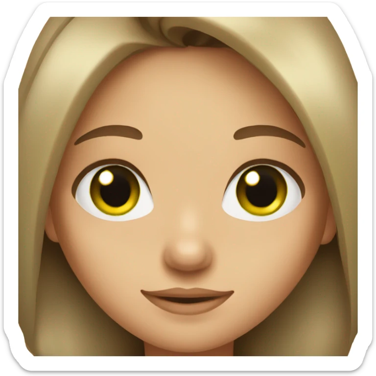 a girl emoji with brown hair and green eyes sticker