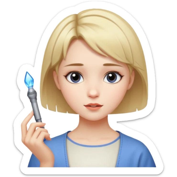 Garota cantarolando, com cabelo curto igual a personagem de crepúsculo "Alice" sticker