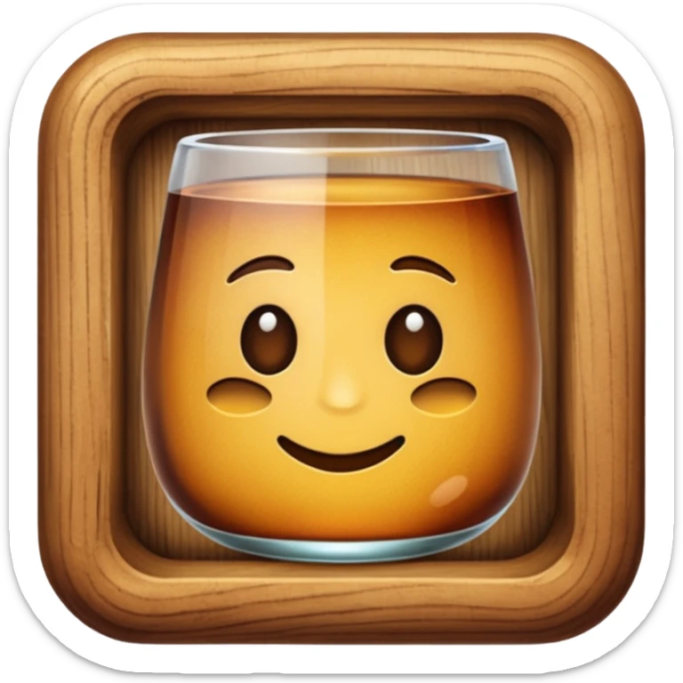 Create me an Emoji of a glass made of wood from the game Sea of Thieves sticker