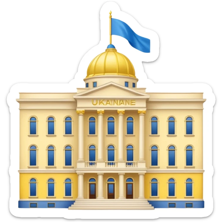 make the png emoji of Ukraine president's office building sticker