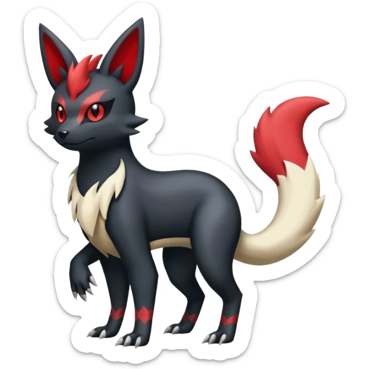 Salandit-Zorua-Umbreon-Zangoose-fusion (full body) sticker