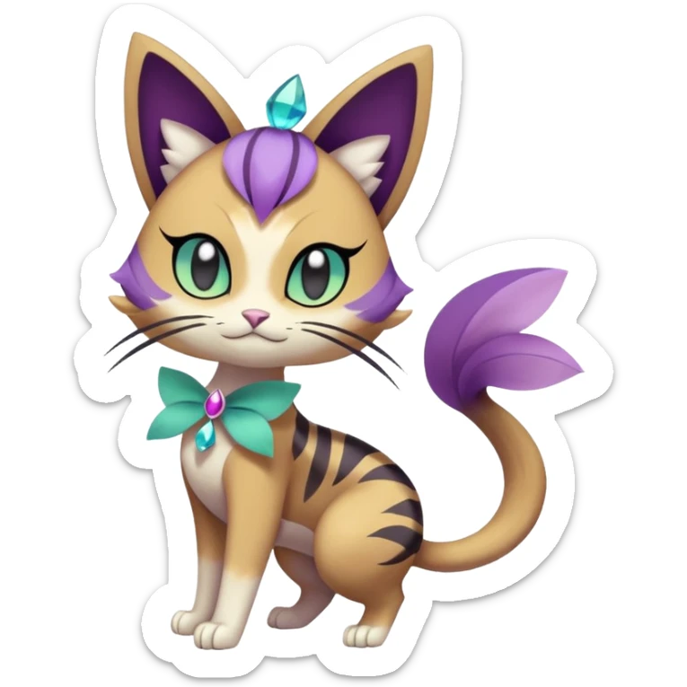 Meloetta-Purrloin-Delcatty-Pokémon-Fakémon-fusion-hybrid-creature sticker