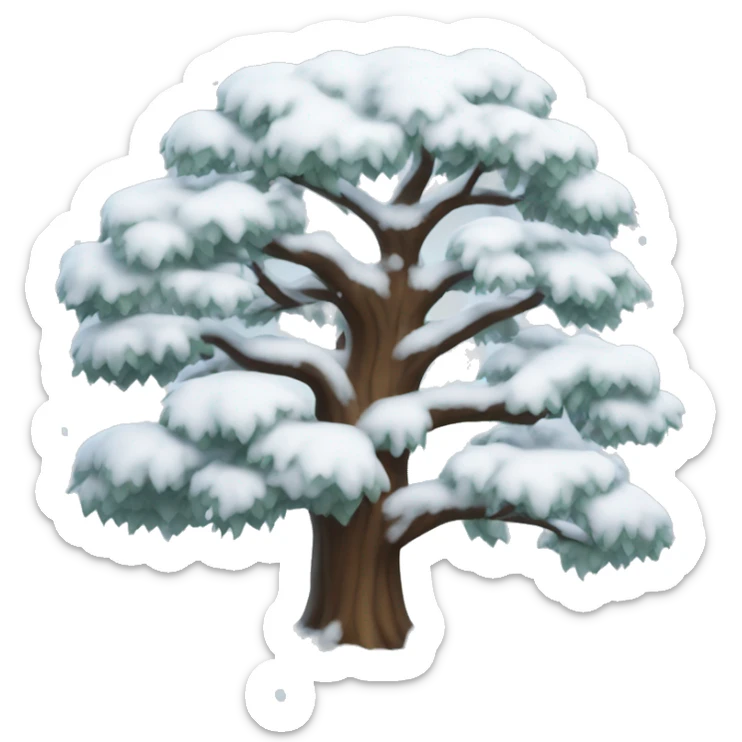 snowy tree sticker