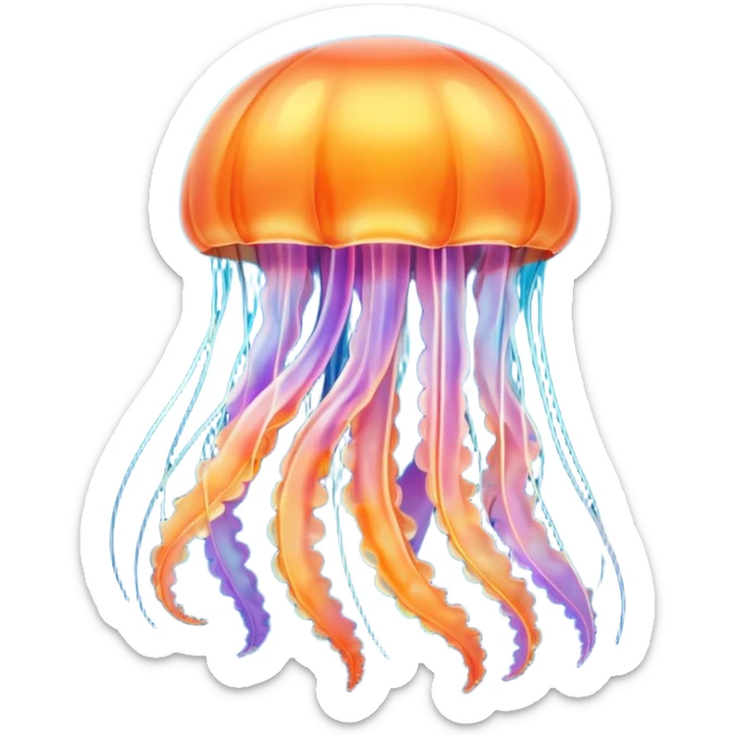 jellyfish with unique design and color but i want a simple one i dont want color orange and blue sticker