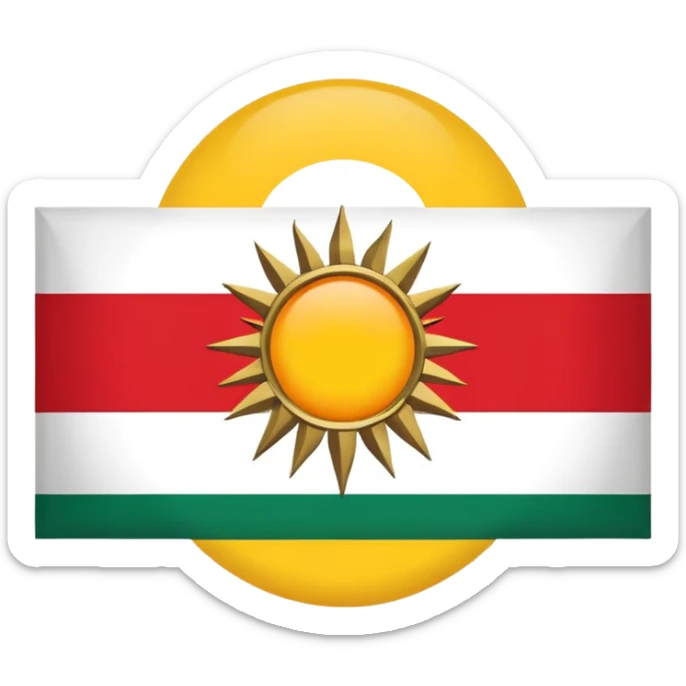 create a kurdishtan flag emoji. the shape of flag is like usual flag emojis alright can u make the bottom right emoji without the sun outside the flag sticker