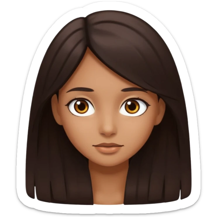 Tengo el cabello largo soy morena Tengo los ojos café oscuro y soy chica  sticker