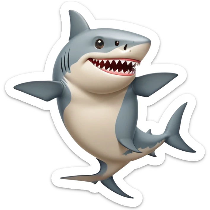 Shark wearing shoes and he has only 2 legs Italian brainrot tralalelo tralala sticker