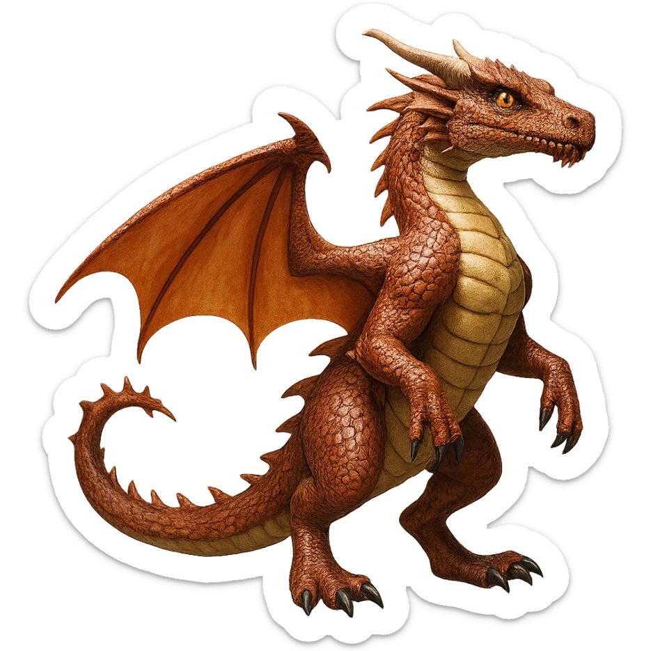 Remove the background to depict the full body of a photorealistic dragon on a transparent background. sticker