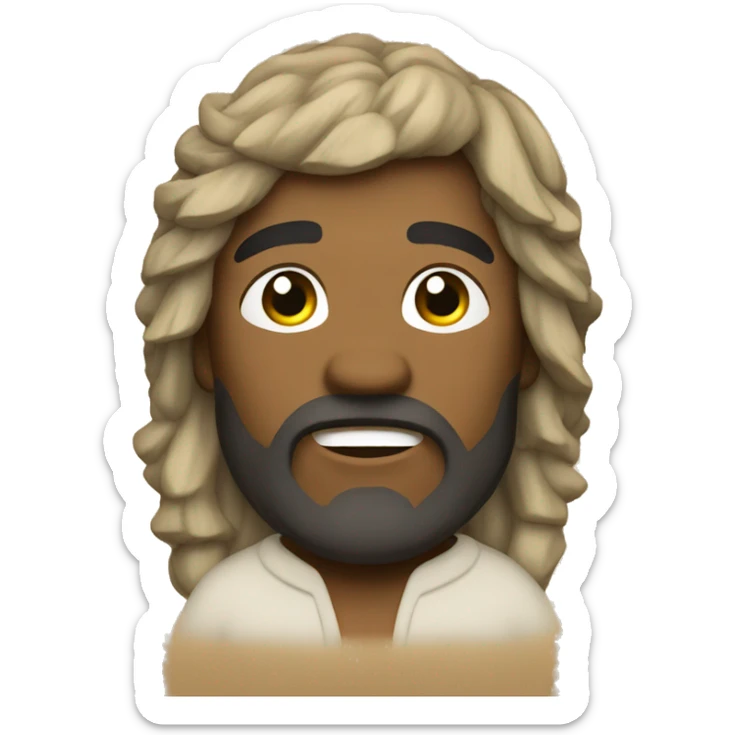 Noah is a biblical figure known for building an ark to save his family and two of every animal from a great flood. Use emojis to represent Noah's story! sticker