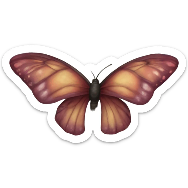 una mariposa volando en la luna mientras come una manzana sticker